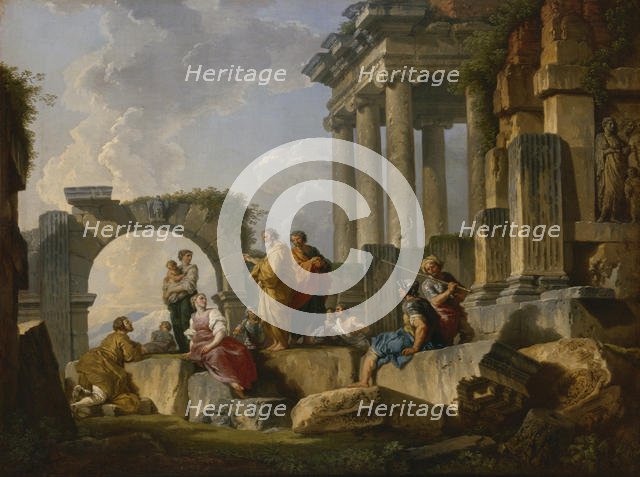 The Sermon of Saint Paul among the ruins, 1744. Creator: Pannini (Panini), Giovanni Paolo (1691-1765).