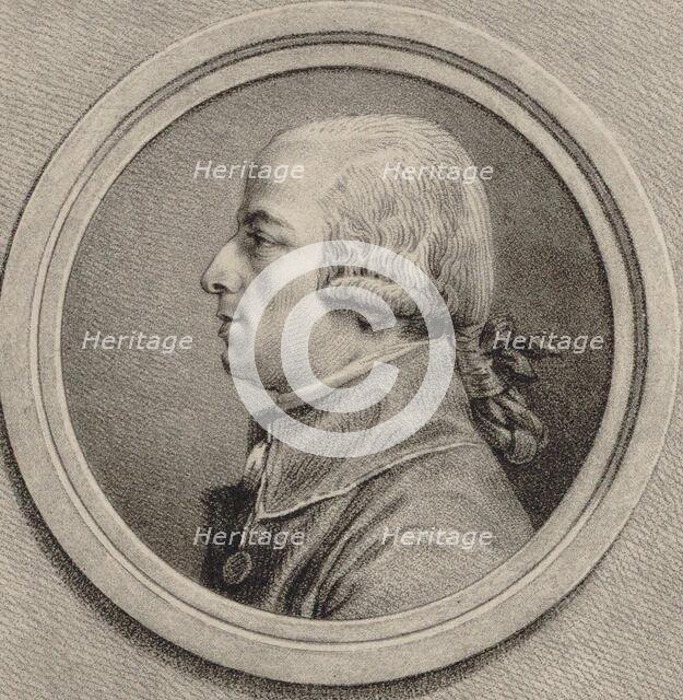 Portrait of the cellist and composer Jean-Baptiste Sebastien Bréval (1753-1823), 1785. Creator: Moreau the Younger, Jean Michel, the Younger (1741-1814).