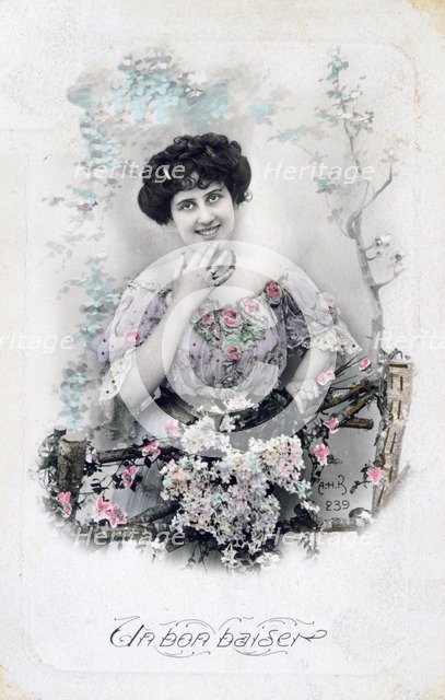 'A Good Kiss', French Postcard, c1900. Artist: Unknown