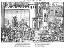 Execution of conspirators at Amboise, French Religious Wars, March 1560 (1570). Artist: Jacques Tortorel