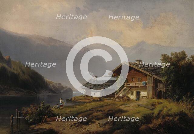 Houses on the shore of the Vierwaldstättersee, 1826-1872. Creator: Thomas Joachim Legler.