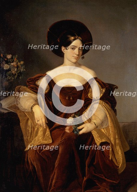Portrait of the opera singer Maria Malibran (1808-1836), First quarter of 19th cen..