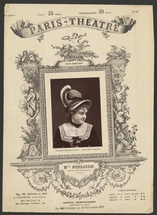 Paris Theatre: Mlle. Desclauzas, 1874. Creator: Gaston & Mathieu & Cie.