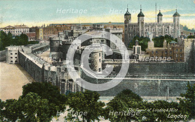 'The Tower of London & Mint, London', c1910.  Artist: Unknown.