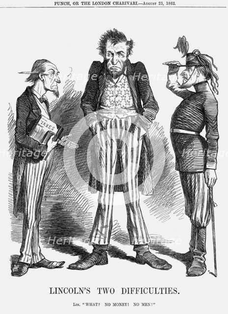 'Lincoln's Two Difficulties', 1862. Artist: Unknown
