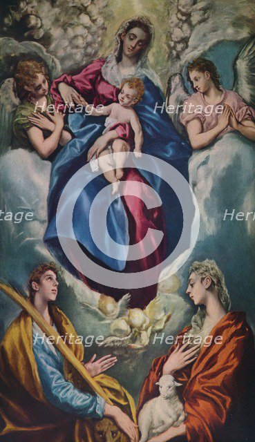 'Madonna and Child with Saint Martina and Saint Agnes', 1597-1599. Artist: El Greco.