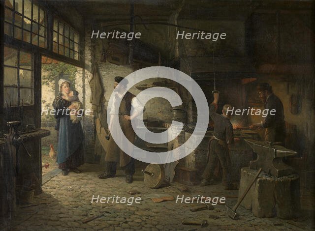 The Shoeing-Smith, 1878. Creator: Adrien de Braekeleer.