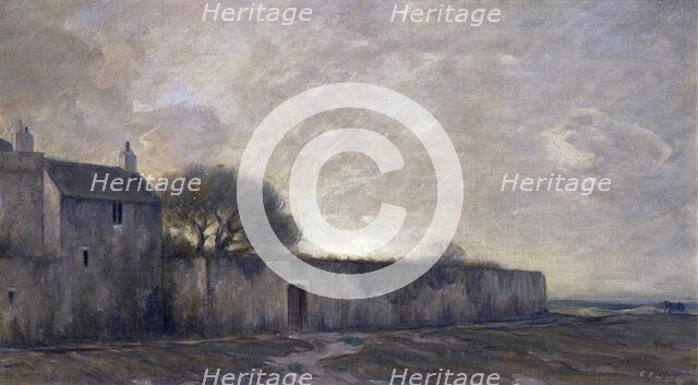 The garden wall, 1909. Creator: Charles John Holmes.