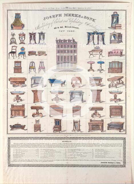 Joseph Meeks & Sons' Manufactory of Cabinet and Upholstery Articles, 1833. Creator: Joseph Meeks & Sons.
