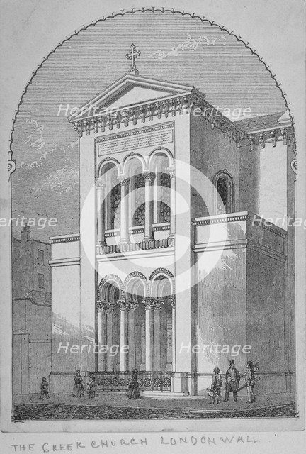 Greek Orthodox Church, Little Winchester Street, City of London, 1850. Artist: Anon