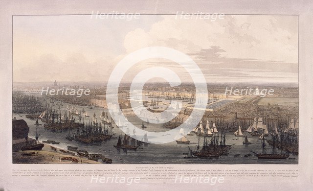 London Docks, 1803. Artist: William Daniell
