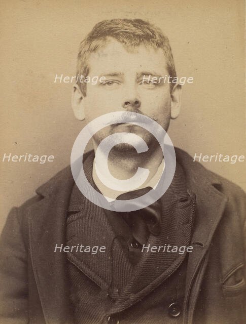 Deherme. Marie, Adolphe. 26 ans, né à Paris XVIIe. Publiciste. Anarchiste. 9/3/94., 1894. Creator: Alphonse Bertillon.