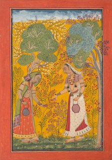 Vasanti Ragini, Page from a Ragamala Series (Garland of Musical Modes) , ca. 1710. Creator: Unknown.
