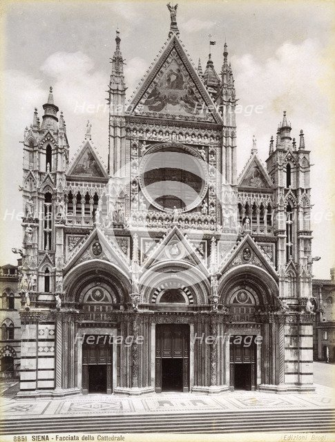 Facade of Siena Cathedral, Italy, late 19th or early 20th century. Artist: Unknown