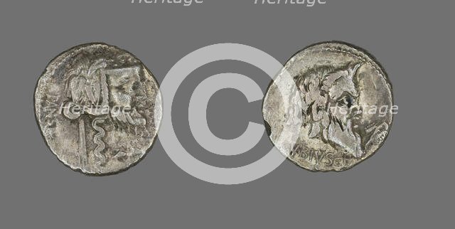 Denarius (Coin) Depicting the Satyr Silenus, 90 BCE. Creator: Unknown.