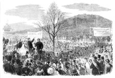 The Shakspeare Commemoration in London: planting an oak on Primrose Hill, 1864. Creator: Unknown.
