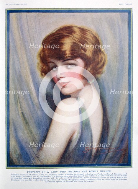 Pond's Cream advert, 1928. Artist: Unknown