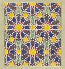 Painted wooden paneling from a mosque in Cairo, 1829-1830. Creator: Friedrich Maximilian Hessemer.