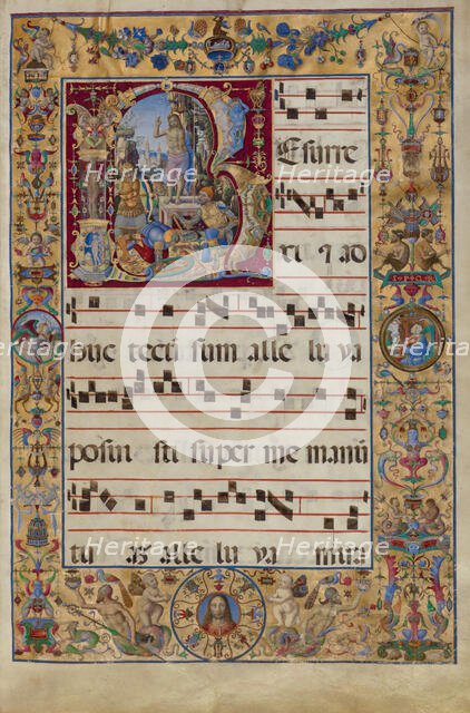 Initial R: The Resurrection, late 15th or early 16th century. Creator: Antonio da Monza.