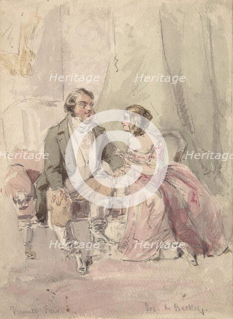 Scene from Vanity Fair: "Jos and Becky", 1848-80. Creator: (?) Jerry Barret.
