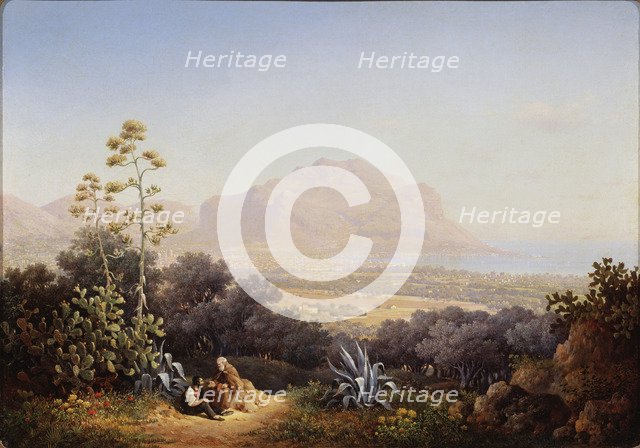 View of Palermo, 1845. Artist: Vorobyev, Sokrat Maximovich (1817-1888)