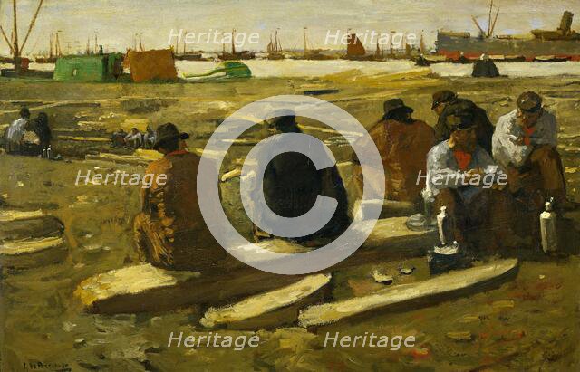 Lunchtime at the Building Site on the Van Diemenstraat in Amsterdam, 1897. Creator: George Hendrik Breitner.