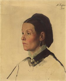 Portrait of a Woman, 1875. Creator: Alphonse Legros.