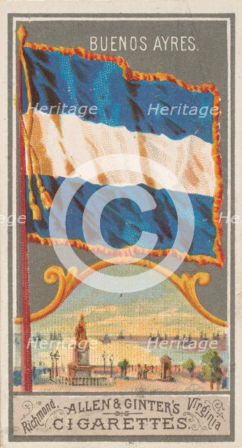 Buenos Aires, from the City Flags series (N6) for Allen & Ginter Cigarettes Brands, 1887. Creator: Allen & Ginter.