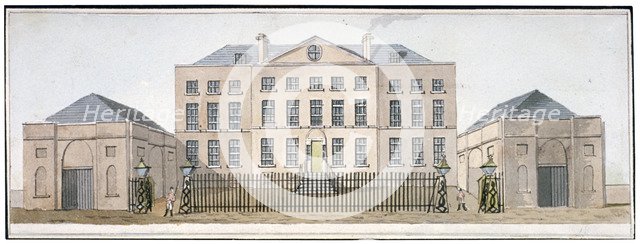 View of the Governor's house at Knightsbridge Barracks, Westminster, London, c1810. Artist: Anon