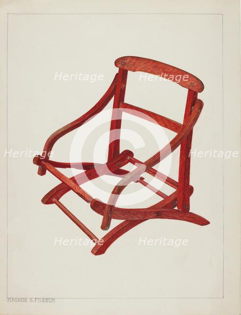 Child's Folding Chair, c. 1938. Creator: Magnus S. Fossum.