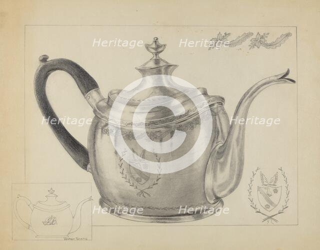 Silver Teapot, c. 1935. Creator: Hester Duany.