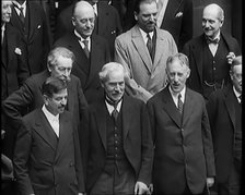 International Leaders Gathering on the Steps of a Building for a Conference on Economic..., 1931. Creator: British Pathe Ltd.