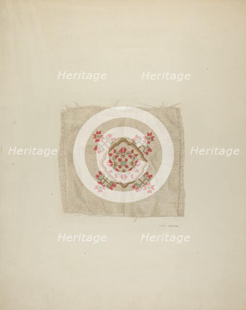 Embroidery Detail, c. 1940. Creator: Emily Gierman.