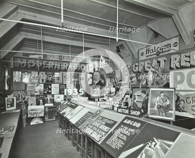 Display of posters at a training centre, Deptford, London, 1935. Artist: Unknown.