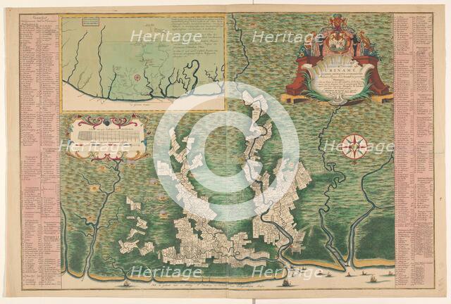 General map of Suriname, 1737-1757. Creator: Hendrik de Leth.