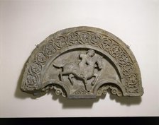 Tympanum with a Horse and Rider, second half 14th century. Creator: Unknown.