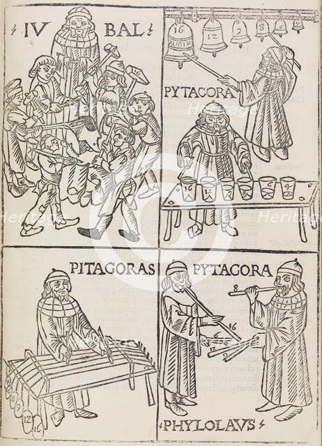 Musical theories of Pythagoras, 1492. Creator: Unknown.