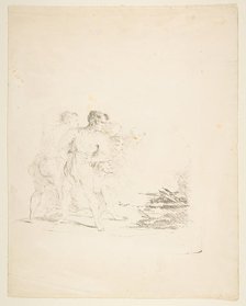 Men Spitting at a Fire, ca. 1820-1850. Creator: Formerly attributed to Goya (Francisco de Goya y Lucientes) (Spanish, Fuendetodos 1746-1828 Bordeaux).