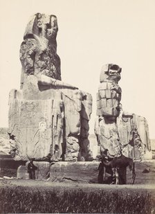 The Statues of Memnon. Plain of Thebes, 1857. Creator: Francis Frith.