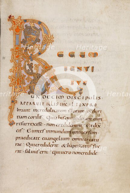 Decorated Initial R; Gospel Lectionary, late 10th century. Creator: Unknown.