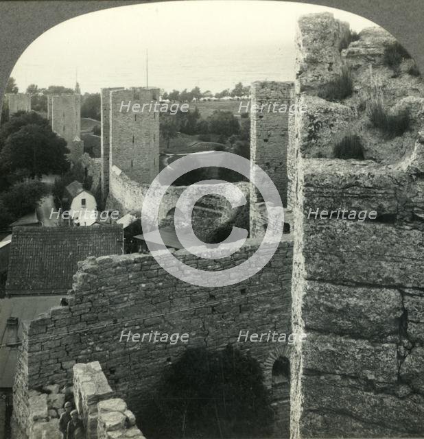 'The chief charm of medieval Visby, the City Walls, Island of Gotland, Sweden', c1930s. Creator: Unknown.