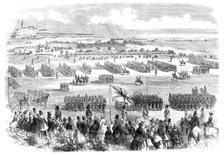 The Review of Rifle Volunteers by the Queen at Edinburgh - the Troops marching past Her Majesty,1860 Creator: Unknown.