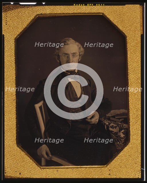 William Young McAllister, three-quarters length portrait, seated in a..., between 1848 and 1851. Creator: Marcus Aurelius Root.