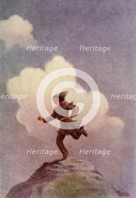 "With one great step he reached the distant headland"', 1914. Creator: Unknown.