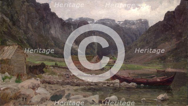 View from Gudvangen, 1850. Creator: Gustav Adolph Mordt.