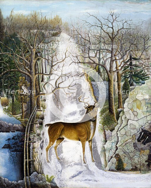 Stag at Echo Rock, late 19th century. Creator: Unknown.