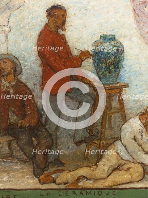 Art spreads its light far and wide: Crafts and industrial design: Sketch for the drawing..., 1880. Creator: Edmond Eugene Valton.