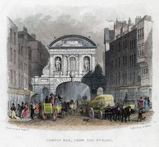 'Temple Bar, from the Strand', London, 1829.Artist: W Wallis
