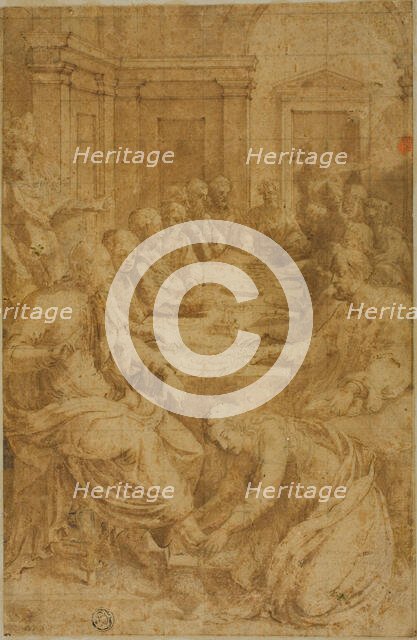 Study for Christ and the Magdalene in the House of Simon, 1564/72. Creator: Unknown.