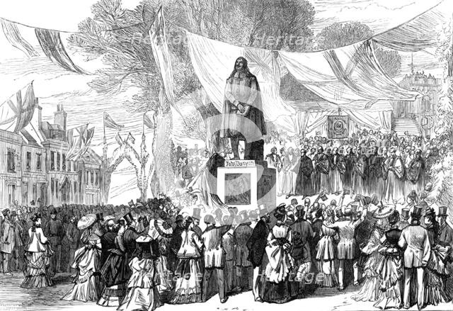 Unveiling the statue of John Bunyan, at Bedford, 1874. Creator: Unknown.